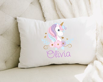 Personalized Kids Unicorn pillowcase - Custom unicorn Pillowcase - rainbow pillowcase - Kids pillow - girl Pillow -Gift for kids - Kids Gift