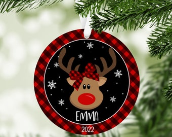 Reindeer Christmas Ornaments | Reindeer Kids Personalized Christmas Ornaments for Kids | Personalized ornaments 2024
