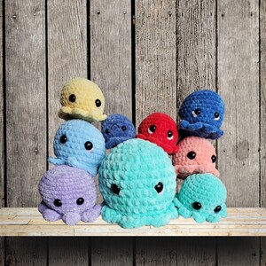 Octopus Crochet Plush Various Colors, amigurumi crochet octopus, mini octopus image 1