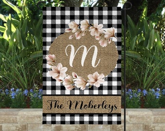 Personalized Flower Garden Flag, Farmhouse Flag, Custom Welcome Sign, Home Gift, Custom Garden Flag, Family Name Garden Flag