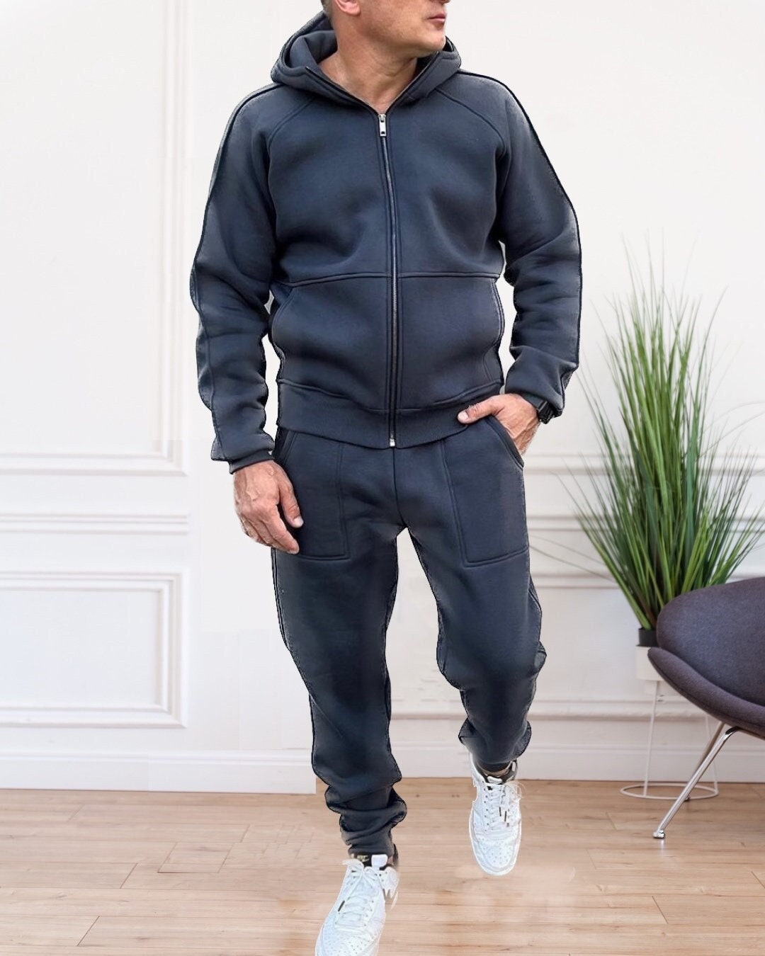 Men's Tracksuit, Zip Hoodie and Joggers Set, Mens Warm Sports Suit, Custom Tracksuits