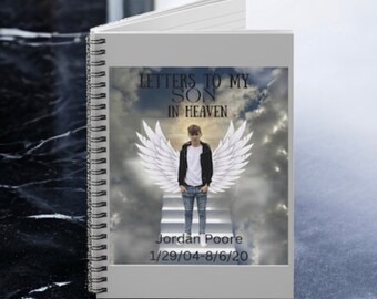 Journal notebook personalized journal personalized gift hardcover heaven memorial letters to my son father mother daughter notes to heaven