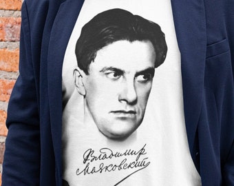 Vladimir Mayakovsky Portrait Shirt Russian Poet Best USSR Gift Владимир Маяковский Футболка From Russia With Love, Soviet Union History