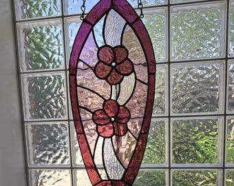 Stained Glass Hibiscus Surfboard 6.5"W x 15.5"H