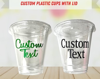 Custom Cups, Custom Plastic Cups, Custom Cup With Lid, Personalized Party Cups, Party Cups, Personalized Cups, Party Decor