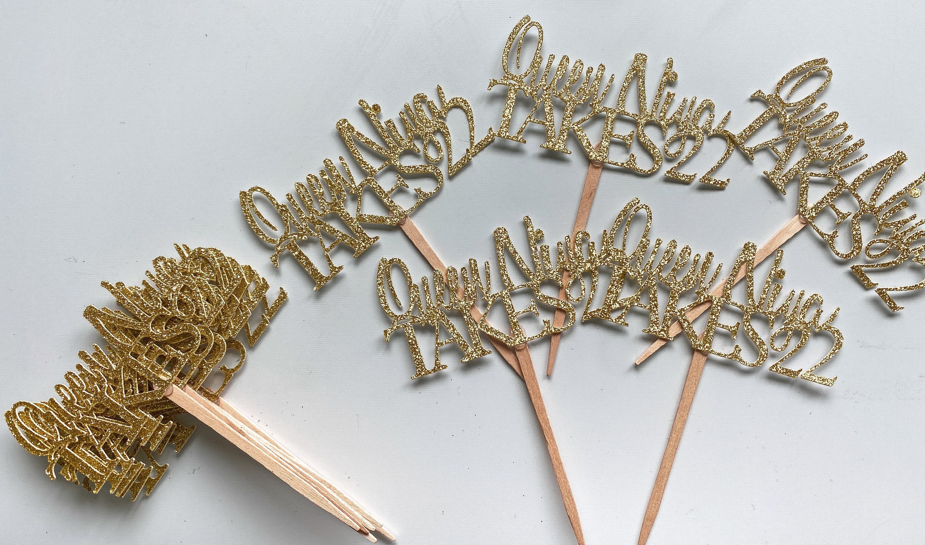 Custom Cupcake Toppers Personalized Cupcake Toppers Metallic Etsy