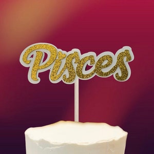 Pisces Cake Topper, Zodiac Cake Topper, Cake Topper, Zodiac Party, Pisces Decorations, Pisces Birthday Party, Happy Birthday