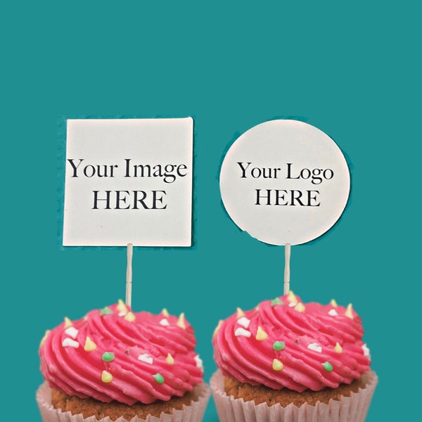 Custom image cupcake topper, custom logo cupcake topper, custom cupcake topper, custom business cupcake topper, business party,