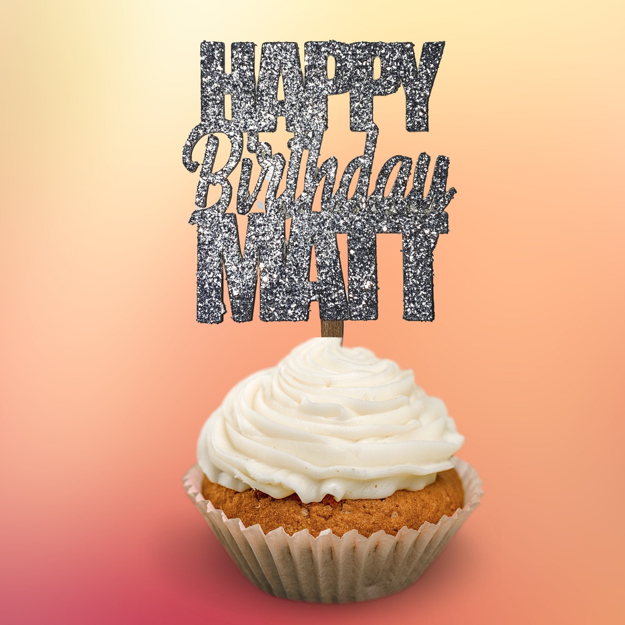 Happy Birthday Cupcake Topper Custom Cupcake Topper Custom Etsy UK