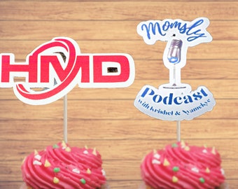 Custom Logo Cupcake Toppers: Business Party Decorations