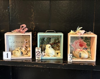 Found Object Shadowbox, Mixed Media Art Box
