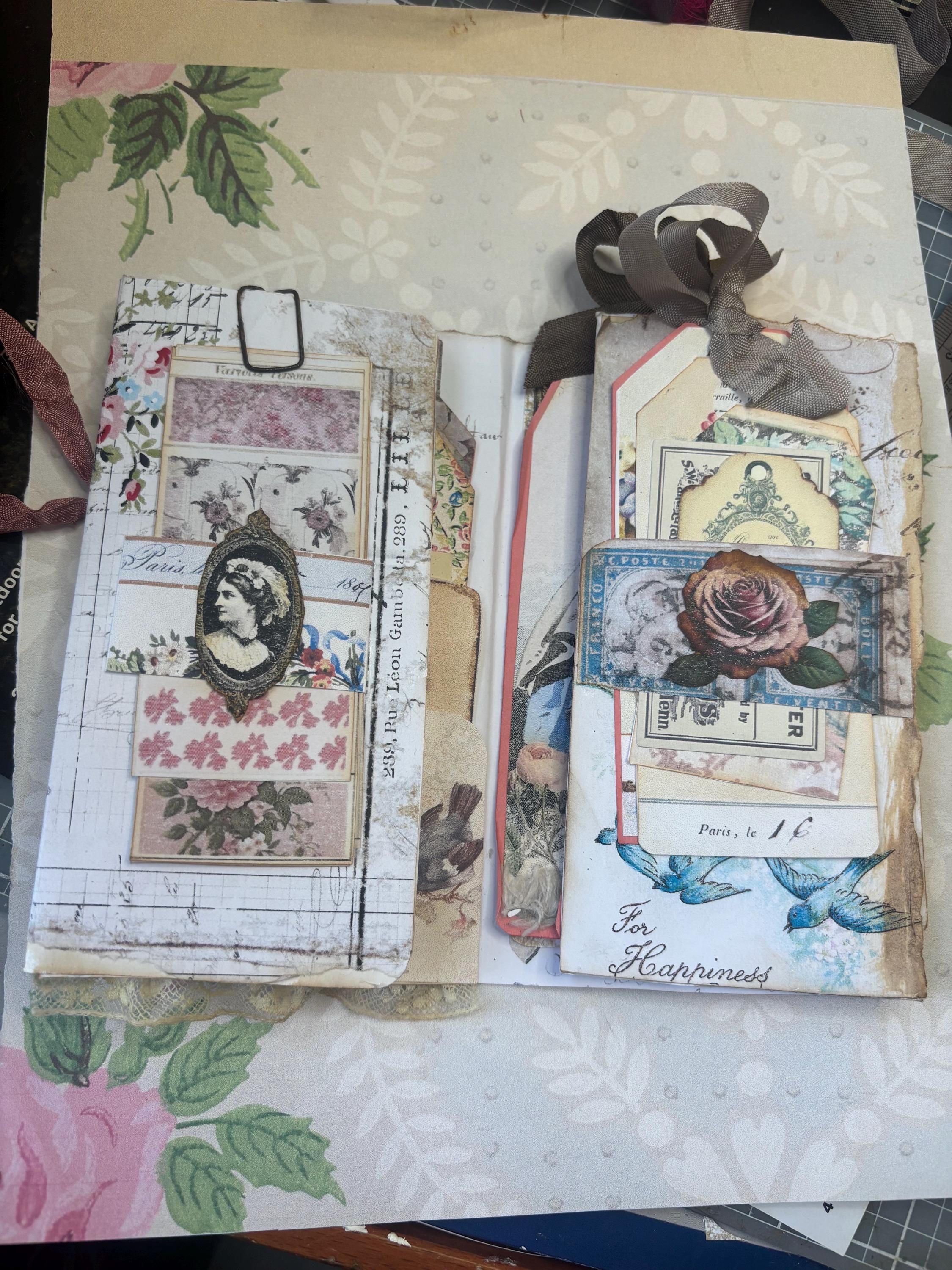 Handmade Small Junk Journal Ephemera Folder, Mixed Media Art Book ...