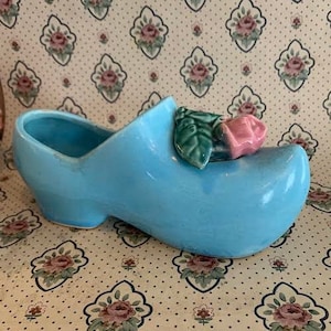 McCoy Pottery Dutch Shoe, Ceramic Shoe Vase, McCoy Vase, Dutch Ceramic Pottery WoodenShoe