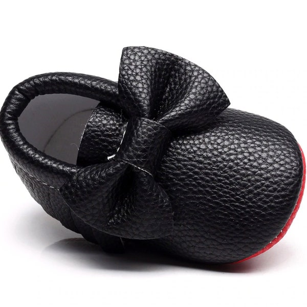 Baby Red Bottom Shoes with Bow - Designer Inspired Toddler Shoes