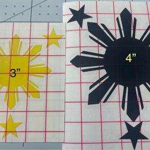 Philippines 3 Stars and Sun Car Decal, iPad , Tablet, Laptop, Windows, Notebook, Tumbler, Vinyl Decal, Pinoy, Filipino,Sticker, Gifts, Flag