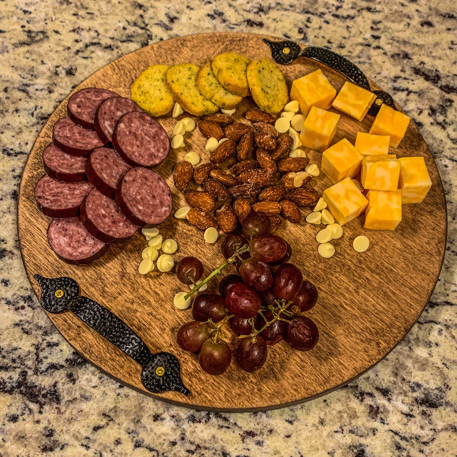 Round Rustic Style Serving Platter Etsy