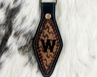 Custom Brand Key Chain | Personalized Ranch Gifts | Western Brand Leather Key Chain | Initial Brand Keychain | Genuine Leather Custom Gift