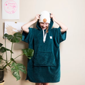 Unisex Handmade Surfponcho Bambusfaser Petrol
