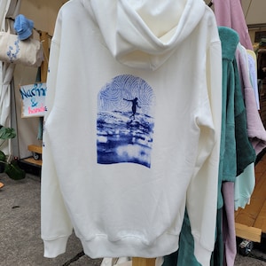 Dancing waves Hoodie white Surf Surfgirl Organic Cotton