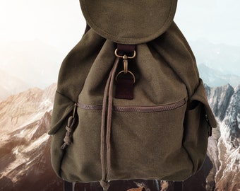 Vintage Organic Canvas Backpack olive