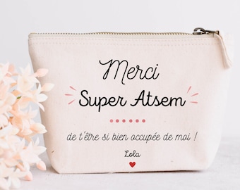 Pochette trousse personnalisée cadeau atsem