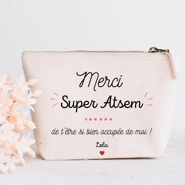 Pochette trousse personnalisée cadeau atsem