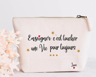 Pochette trousse personnalisée cadeau maîtresse