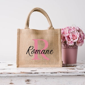 Personalized jute bag first name