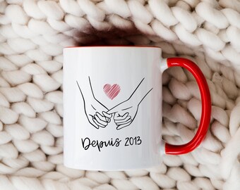 Mug couple personnalisé année