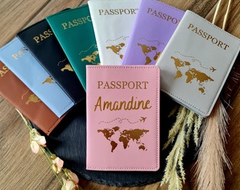 Protège passeport personnalisé, étui pour passeport, housse passeport, pochette passeport prénom