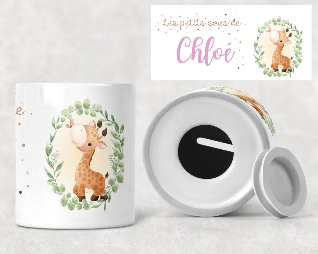 Tirelire personnalisée avec prénom modèle girafe - Etsy France