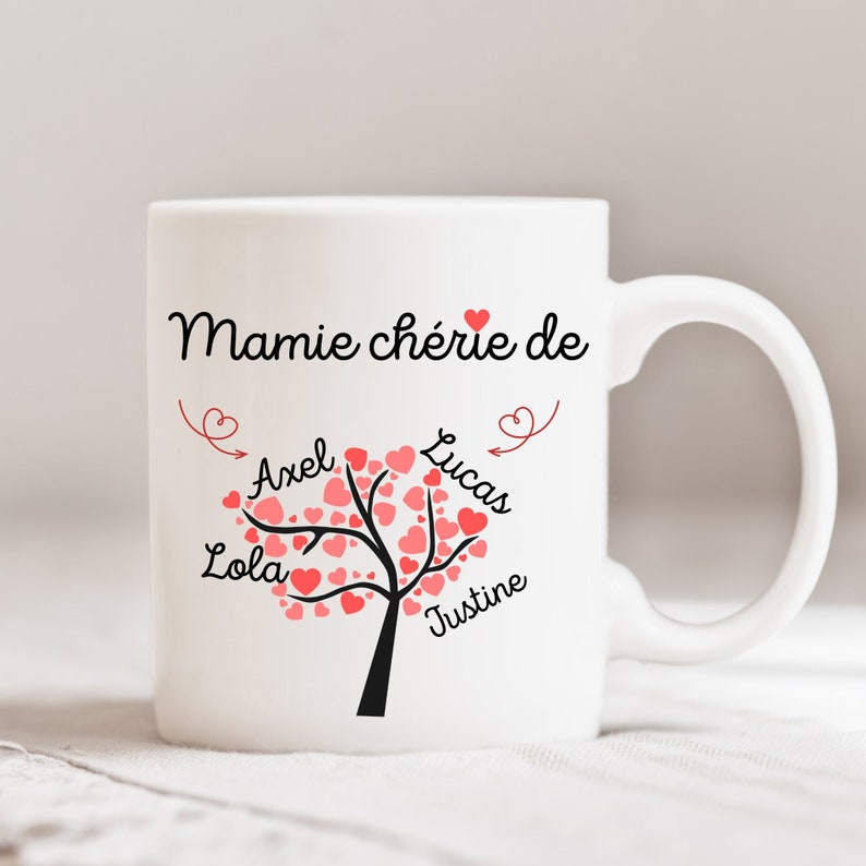 Mug mamie personnalisé avec prénom image 1