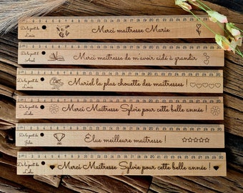 Personalized wooden ruler for teachers, teacher gift, teaching assistant