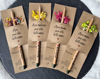 Crayon à planter maîtresse, atsem, nounou, maître, cadeau fin d'année scolaire