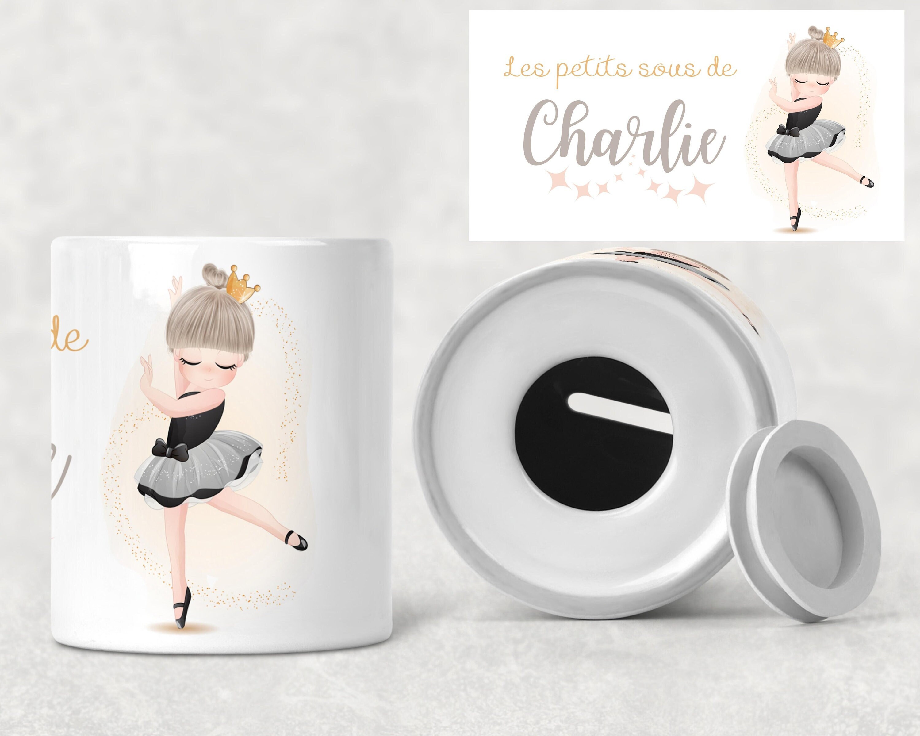 Tirelire Personnalisée avec Prénom Modèle Danseuse