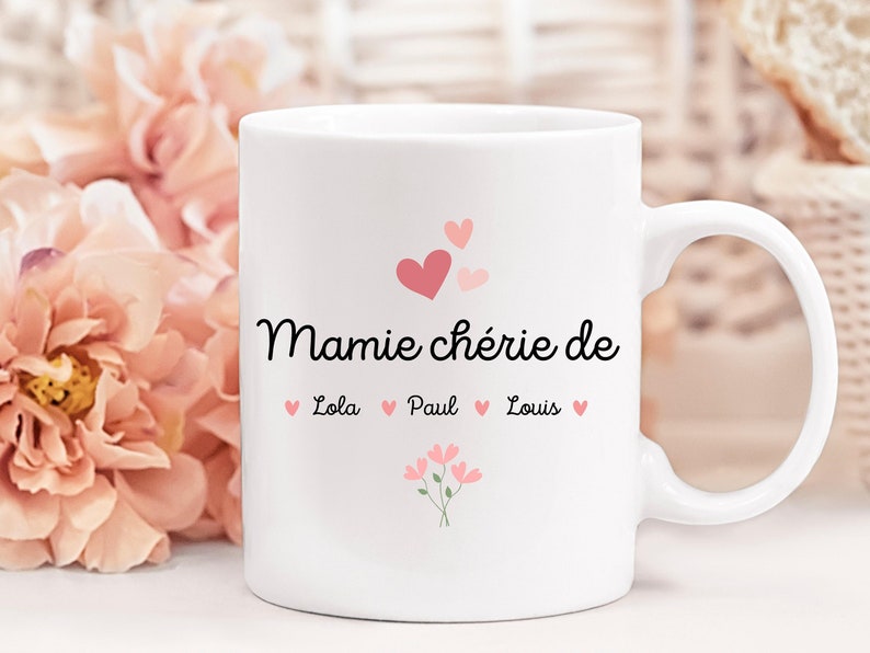 Mug mamie personnalisé avec prénom image 1