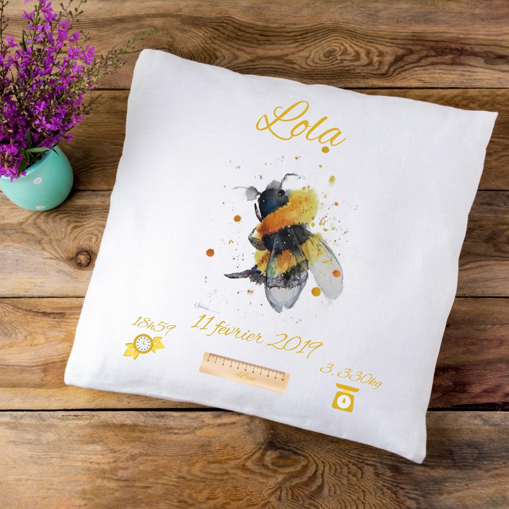 Coussin de Naissance Personnalisé