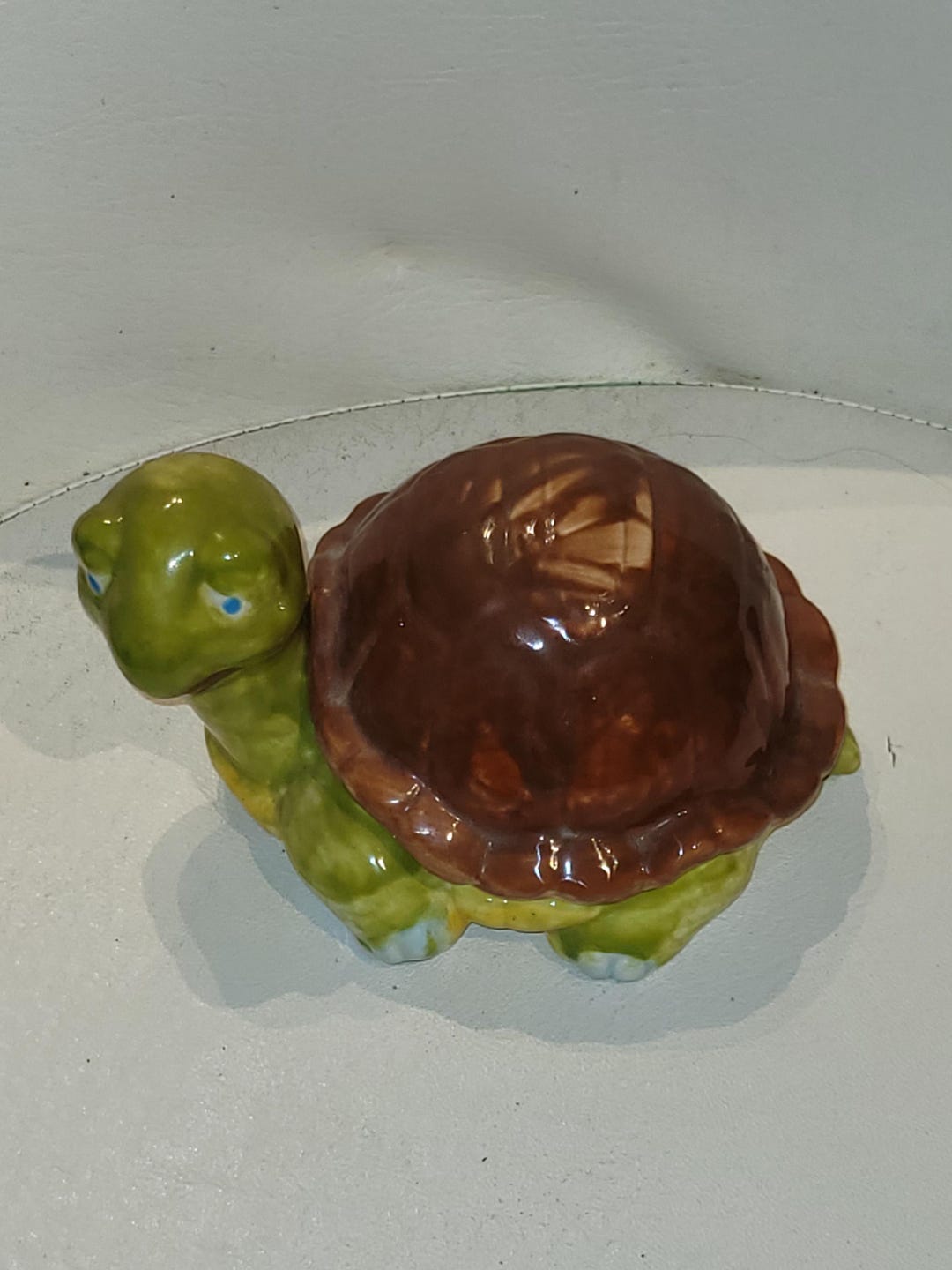 Realistic Ceramic Turtle Tortoise Figurine Glazed Trinket Box - Etsy