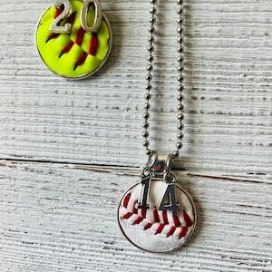 Authentic Baseball & Softball Pendant Necklace with Ball Chain – Personalized