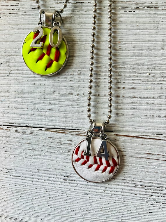 Game Time Bling Large Softball Necklace-Snake Chain Necklace Citrine Light  Siam | Dreamtime Creations