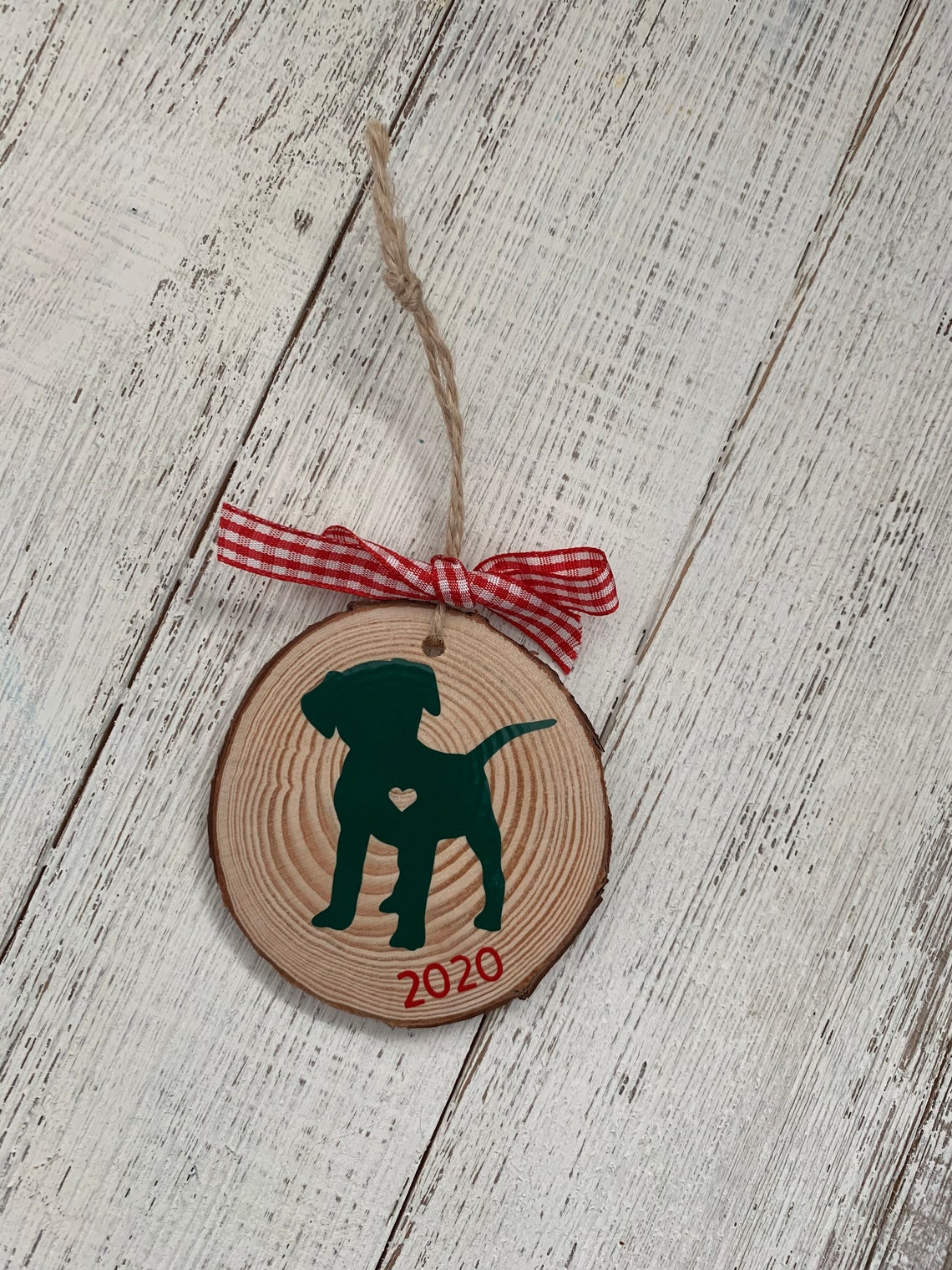 Personalized Wooden Dog Ornament Etsy