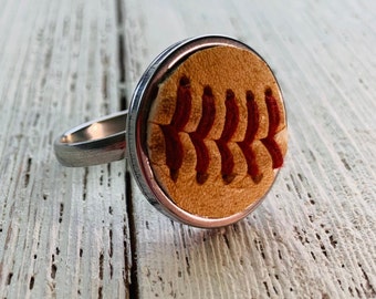 Vintage Real Baseball Ring with Laces