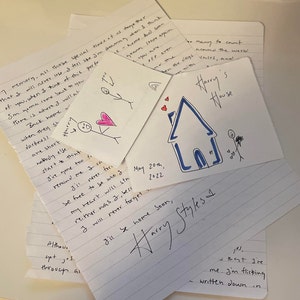 Letra manuscrita de la canción de Harry's Styles: La casa de Harry