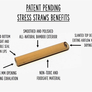 Stress Straws 40-Pack Wholesale Version With Discount Pricing Sealed In Plastic With Display Box-Natural Bamboo Mindful Breathing Necklace image 9