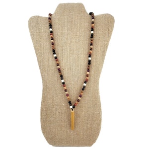 Stress Straw Mindful Breathing Pendant On Wooden Prayer Bead Mala Necklace or Bracelet For Meditation And Mantra Deep Breathing Exercises.