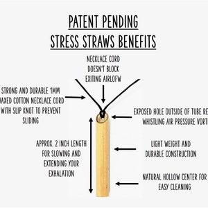 Stress Straws 40-Pack Wholesale Version With Discount Pricing Sealed In Plastic With Display Box-Natural Bamboo Mindful Breathing Necklace image 8