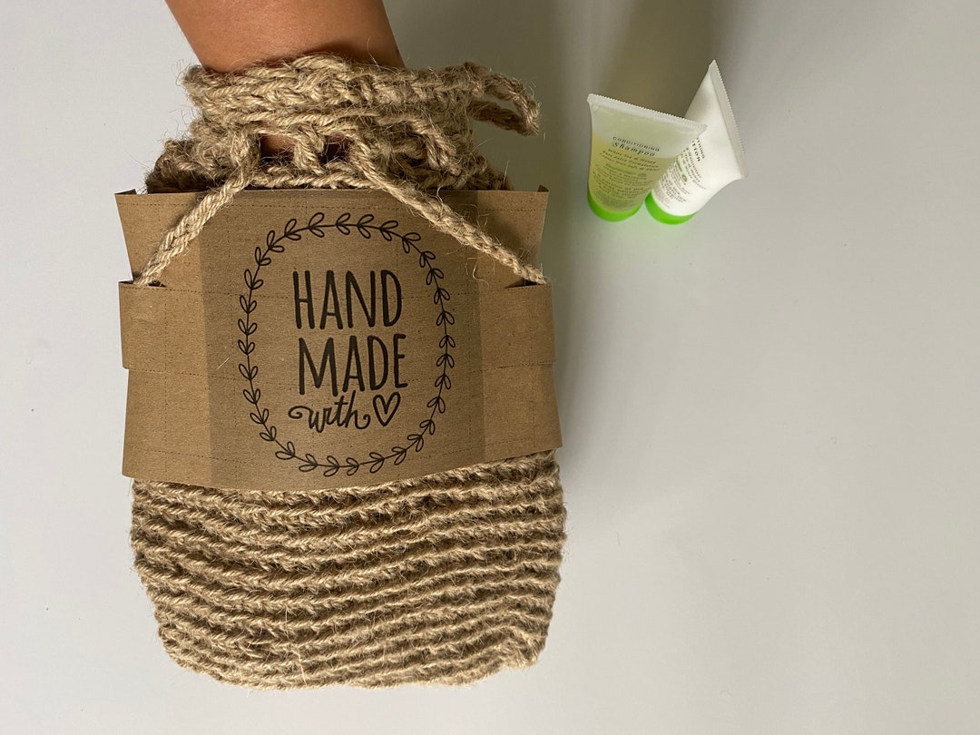 Natural Exfoliating Jute Body Bath Glove, Zero Waste Jute Washcloth