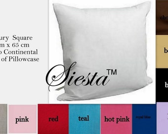 Luxury 65cm x 65cm Square Euro Continental Pair of Pillowcase ONLY