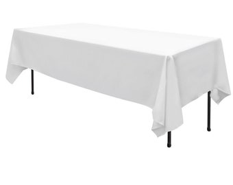 Rectangle White Tablecloth Table Cover Cloth, Wedding Decor