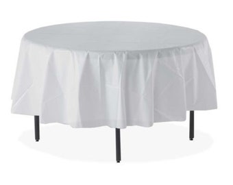 Round White Tablecloth Table Cover Cloth, Wedding Decor